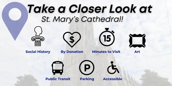 social history; by donation; art; accessible; 15 min visit; parking; public transit