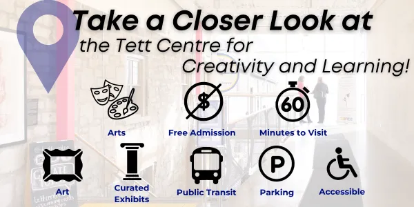 arts; art; curated exhibits; accessible; 60 min visit; parking; public transit