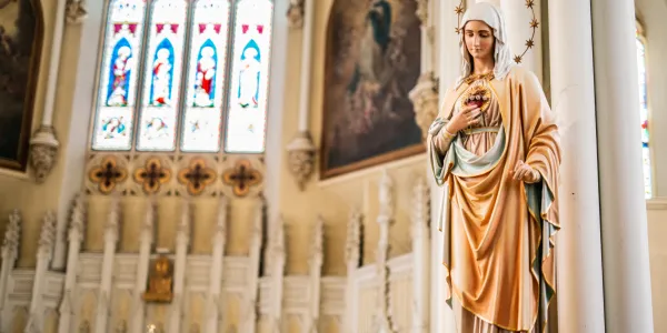 Stained Glass and statuary